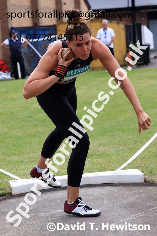 Womens Heptathlon Shot Putt, 2024 EAP International Combined events, Hewcham, Northumberland.  Photo: David T. Hewitson/Sports for All Pics